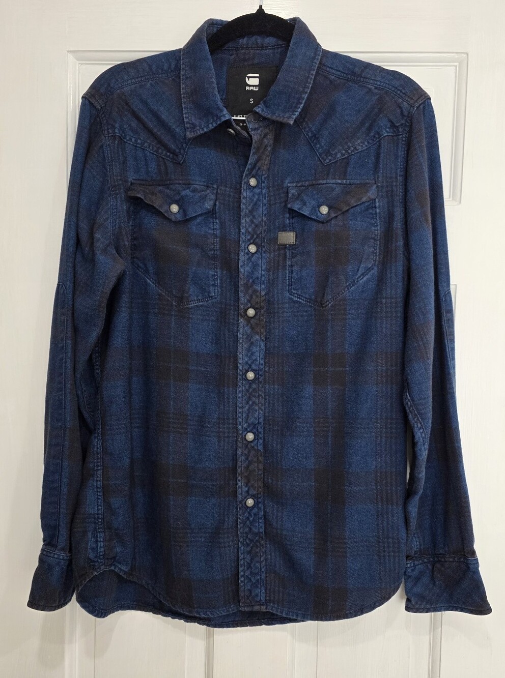 G-Star Raw Blue Plaid Western Shirt